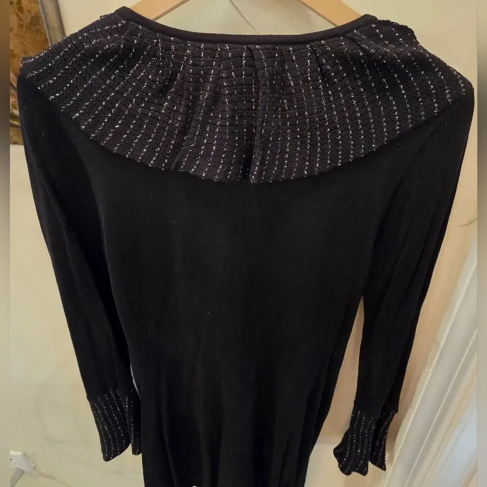 NWT Nine West Black Ruffled Cardigan S - Picture 6 of 6